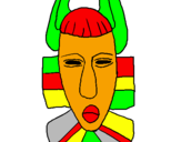 Desenho Máscara africana pintado por janaina
