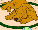 Desenho Cão a dormir pintado por cachorro