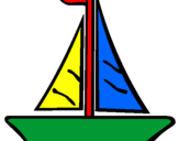 Desenho Barco veleiro pintado por Cibele