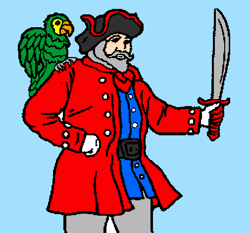 Pirata com um papagaio