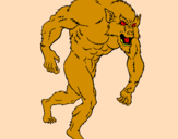 Desenho Homem lobo pintado por felipe e cawan