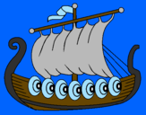 Desenho Barco viking pintado por marley