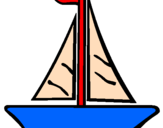 Desenho Barco veleiro pintado por lorraina