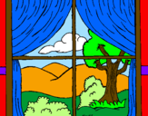Desenho Janela pintado por desenho de janela