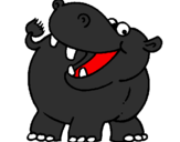 Desenho Hipopótamo pintado por POpó