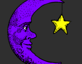 Desenho Lua e estrela pintado por 99530498