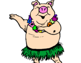 Desenho Porco havaiano pintado por pheype
