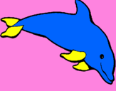 Desenho Golfinho contente pintado por danny