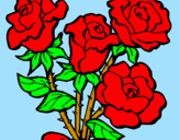 Desenho Ramo de rosas pintado por eduarda