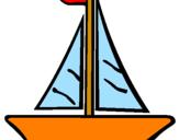 Desenho Barco veleiro pintado por viviane