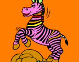 Desenho Zebra a saltar pedras pintado por Inês C.