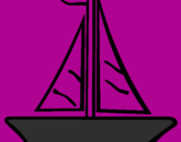 Desenho Barco veleiro pintado por dudu