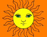 Desenho Sol pintado por nathy e vo ro