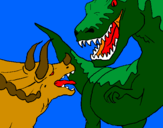 Desenho Luta de dinossauros pintado por HPT