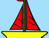Desenho Barco veleiro pintado por kauan