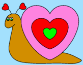 Desenho Caracol coração  pintado por layla