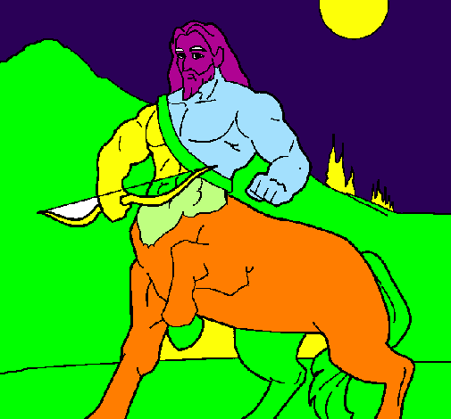 Desenho Centauro com arco pintado por pedro  tur17