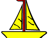 Desenho Barco veleiro pintado por simone