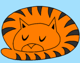 Desenho Gato a dormir pintado por Murilo 