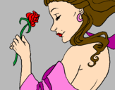 Desenho Princesa com uma rosa pintado por Glaucia*