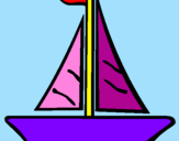 Desenho Barco veleiro pintado por beatriz