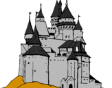 Desenho Castelo medieval pintado por zezin