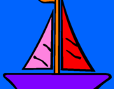 Desenho Barco veleiro pintado por maria eduarda