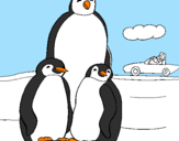 Desenho Familia pinguins pintado por lis