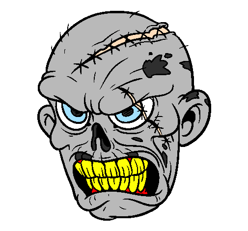 Desenho Zombie pintado por Frankenstein