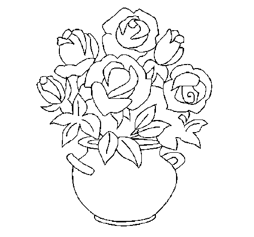 Desenho Jarro de flores pintado por camila