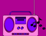 Desenho Radio cassette 2 pintado por camily