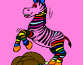 Desenho Zebra a saltar pedras pintado por gustavo