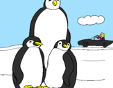 Desenho Familia pinguins pintado por matheus  judo