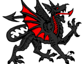 Desenho Dragão agressivo pintado por Black Fire Dragon