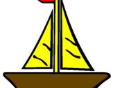 Desenho Barco veleiro pintado por Beatriz
