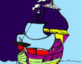 Desenho Barco pintado por luiz