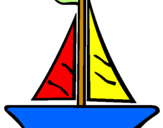 Desenho Barco veleiro pintado por ana
