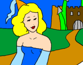 Desenho Princesa e castelo pintado por zahra jessie