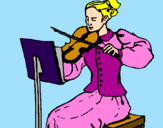 Desenho Dama violinista pintado por thauany