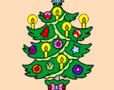 Desenho Árvore de natal com velas pintado por Glaucia*