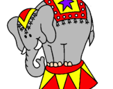 Desenho Elefante a actuar pintado por Gabi