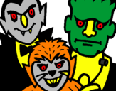 Desenho Personagens Halloween pintado por jason