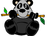 Desenho Urso panda pintado por MEL