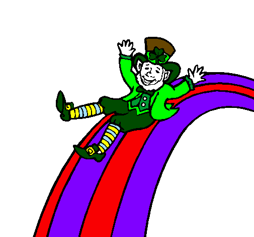 Desenho Duende no arco-íris pintado por mci