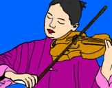 Desenho Violinista pintado por Grasielen