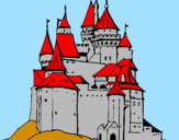 Desenho Castelo medieval pintado por Luiz Eduardo