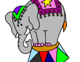 Desenho Elefante a actuar pintado por tais