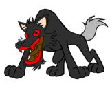 Desenho Lobo pintado por mizaelfilho