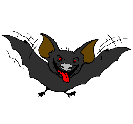 Desenho Morcego com a língua de fora pintado por noemi