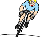 Desenho Ciclista com gorro pintado por gu